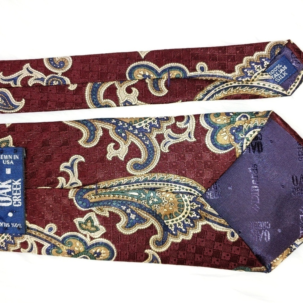Vintage Oak Creek Italian Silk Tie 56" - Picture 3 of 4